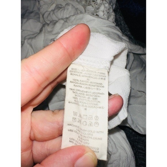 FP1 Free People Womens Shirt Long Sleeve Ruffled Top V Neck Blouse White M - Picture 7 of 7